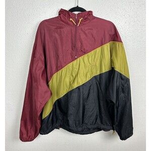 Vintage Reebok Sport Mens Size Large Nylon Colorblock Windbreaker Rain Jacket